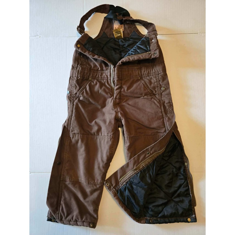 Berne Youth Unisex Brown Insulated Cotton Duck Bib Overalls XS Regular 6-8